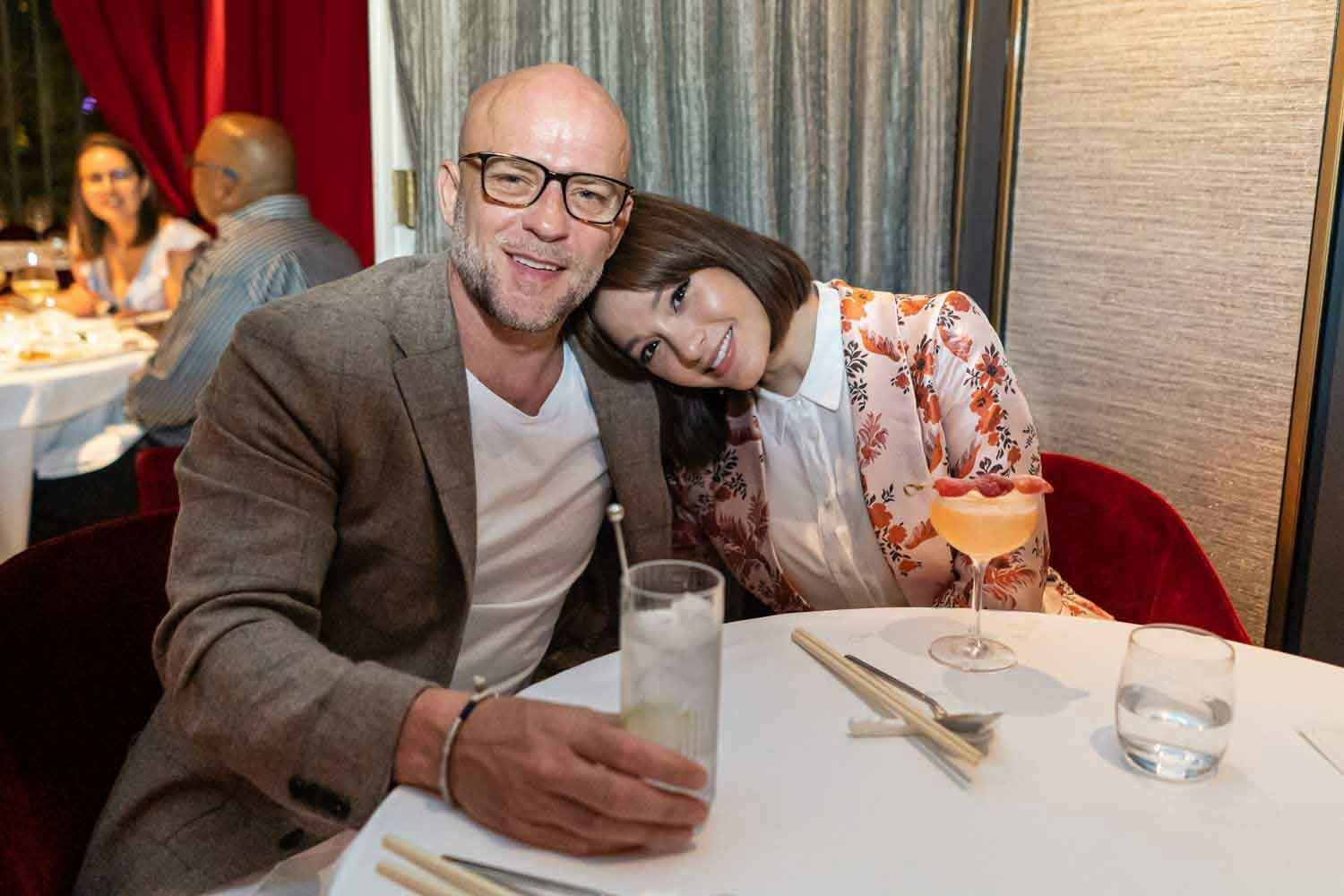 couple dining at madame fan chinese restaurant in singapore